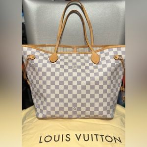 authentic, pre-loved Louis Vuitton Neverfull MM tote